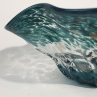 Plateau à fruits en verre à bord roulé, minimaliste et moderne, décoration artistique haut de gamme pour la maison, ornement de table basse