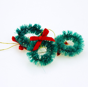 1/6 1/12 <span class=keywords><strong>maison</strong></span> de poupée Simulation Miniature Mini noël nœud papillon anneaux cercle modèle décor - Product Image 2