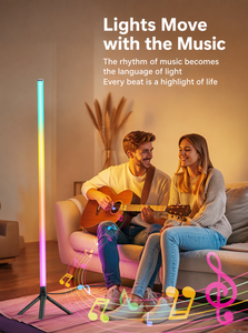 Barra de luz RGBIC que cambia de color con sensor de música, lámpara ambiental de esquina, luz LED decorativa para sala de juegos y dormitorio - Product Image 6