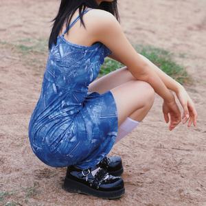 Robe Courte Femme Été 2022 Imprimée à Volants, Coupe Ajustée, Bretelles Fines, Mini-robe Sexy - Product Image 5