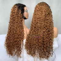 Peluca de Cabello Humano Brasileño con Frente de Encaje Transparente, Rizado, de Lujo, Súper Doble Trama, la Más Vendida al por Mayor para Mujeres