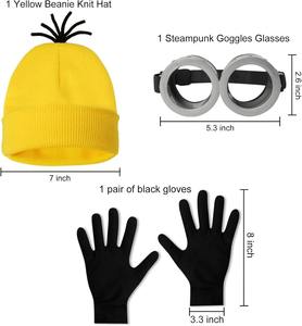 Costume d'Halloween pour adultes, accessoires d'anime et de <span class=keywords><strong>manga</strong></span>, bonnet jaune en polyester, lunettes, gants pour hommes et femmes, ensemble pour fête <span class=keywords><strong>cosplay</strong></span> - Product Image 3
