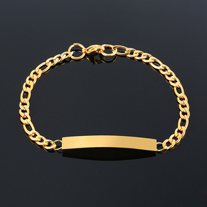 Stainless Steel Blank Curved Bar Bracelet Custom Engravable Titanium Steel Jewelry For Women <b>Men</b> Personalized Gift Accessory - Product Image 3