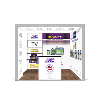 Stand d'exposition modulaire 10x10 avec cadre SEG, éclairage LED et étagères, sans outil, portable