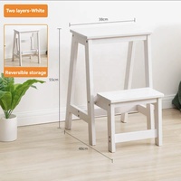 Youtai Ménage Échelle Chaise Pliante Tabouret À Double Usage Échelle Escaliers Multifonctionnels En Bois Massif