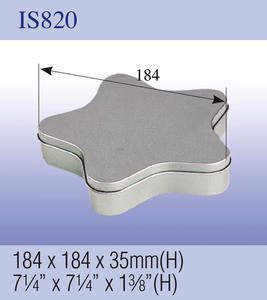 Prix <span class=keywords><strong>d</strong></span>'usine personnalisé imprimé cinq étoiles en forme de pentagramme en étain métallique - Product Image 4