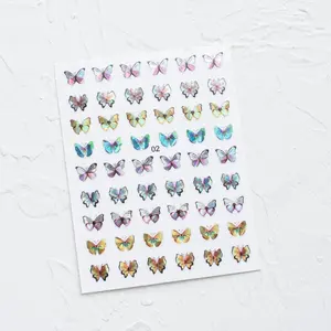 Лидер продаж, маникюрная имитация лазерной бабочки, наклейка Ins Wind 3D, водостойкая Милая бабочка, наклейка для ногтей