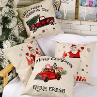 卸売クリスマス枕ケースカバー赤いクリスマスクッションカバーソファシートカバーメリークリスマス装飾枕カバー