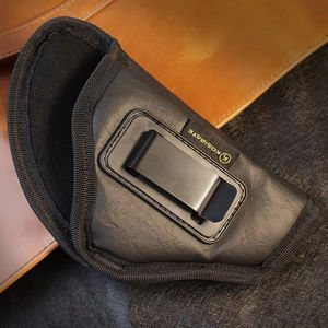 IWB funda de pistola de cuero oculta con Clip de Metal dibujo rápido dentro de la cintura Material suave soporte de pistola táctica caza - Product Image 5