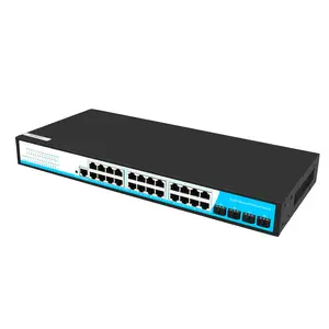 Full Gigabit 24 Port L2 Switch Jaringan Ethernet Terkelola dengan 4 Port SFP Switch Poe Gigabit Yang Dapat Dikelola