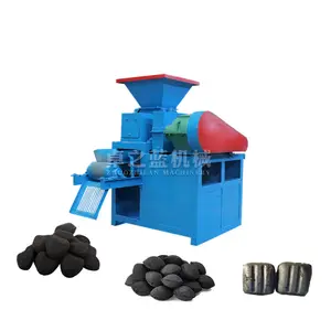 Roller type coal powder charcoal ball press machine for pressing egg shape BBQ briquettes
