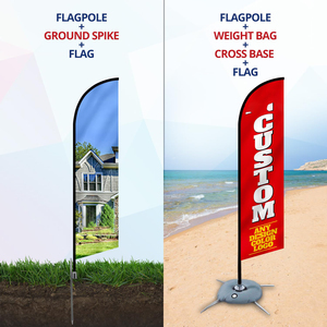 Publicidad promocional Impresión personalizada Asta de bandera Orgullo Bandera de plumas Bandera de playa voladora Banderas de lágrima Banderas de playa - Product Image 4