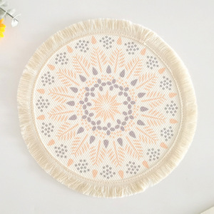 Set de table nordique en tissu à pompons, résistant à la chaleur, dessous de plat anti-brûlure, <span class=keywords><strong>tapis</strong></span> décoratif bohème pour la maison - Product Image 6