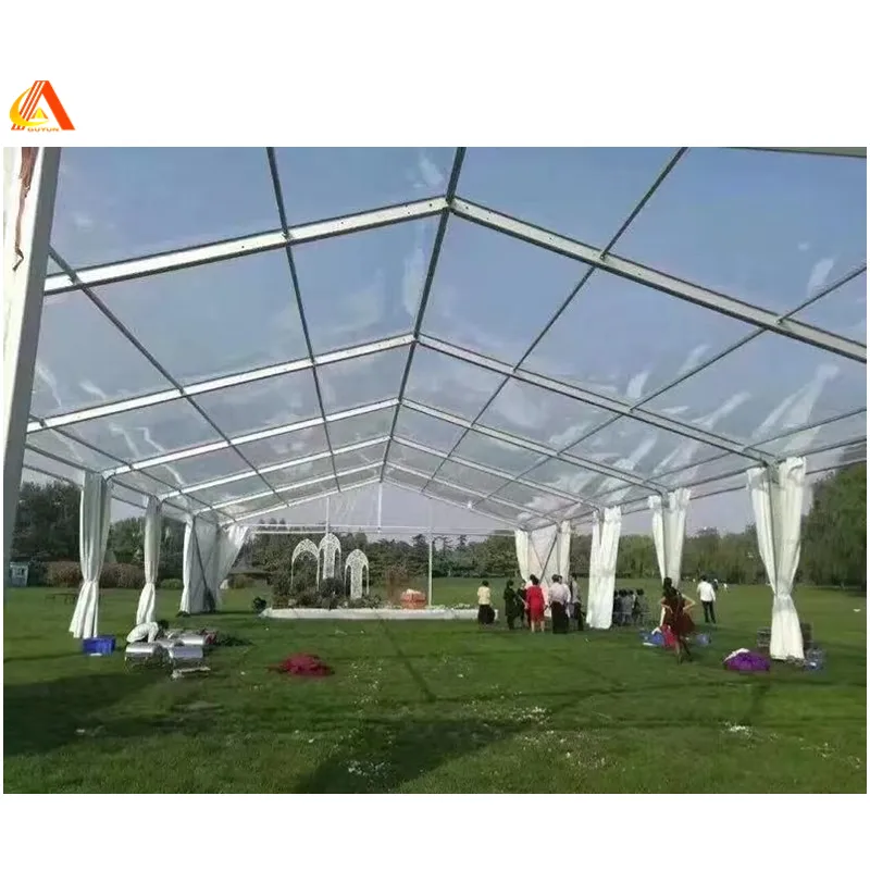 Fabrieksprijs Outdoor Luxe Waterdichte Pvc Clear Top Aluminium Transparant Feest Trouwtent