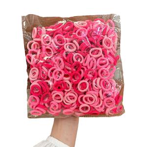Custom 500 Stks/zak Elastische Goede Haarstropdassen Voor Meisjes Schattige Baby Kleurrijke Haarcirkel Naadloze Nylon Duim Rubberen Band - Product Image 6
