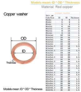 M5 - M14 200 pcs DIESEL phun Đồng máy giặt Bộ phân loại Bộ phẳng niêm phong máy giặt - Product Image 6
