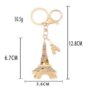 Porte-clés Tour Eiffel en strass scintillants, breloque <span class=keywords><strong>de</strong></span> sac souvenir, diamants étincelants, la Tour Eiffel à <span class=keywords><strong>Paris</strong></span> - Product Image 6