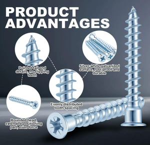 Tornillos confirmados <span class=keywords><strong>M7</strong></span> X 60mm Hex Socket Drive Muebles avellanados Conexión Juego de tornillos autorroscantes Acero al carbono Zinc plateado - Product Image 6