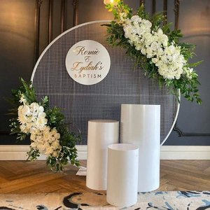 Pedestal de Acrílico Redondo Blanco, Soporte de Mesa para Postres de Boda, Cilindro de Perspex, 30X50Cm, 35X75Cm, 40X90Cm - Product Image 5