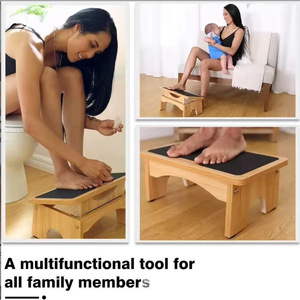Creative wooden toilet <b>stool</b>, <b>bathroom</b> footstool for pregnant women and the elderly, household toilet seat, solid wood - Product Image 4