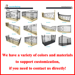 Indoor Curved Stair Classic Design Wrought Iron Railing Custom Staircase Decorative Wrought Iron Balustrades Wooden <strong>Handrail</strong> - Product Image 4