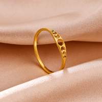 Bague Myshape 2023 en acier inoxydable plaqué or vintage avec phases lunaires pour femme, bijou tendance en forme de croissant de lune pour la Saint-Valentin
