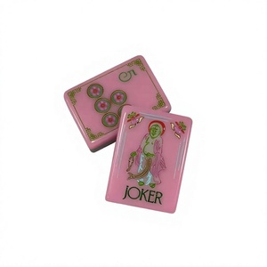 Fichas de Mahjong de Acrílico Personalizadas de Lujo, Diseño Floral con Esmalte Blanco, para 4 Jugadores, Entretenimiento de Mesa - Product Image 1