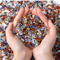 Vente en gros de copeaux de cristal naturel polis, améthyste et quartz rose mélangés, pierres précieuses pour la guérison par le Reiki, la décoration d'aquariums et de maisons