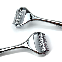 Vente en gros de rouleaux de massage Microneedle Derma Roller Rouleau de beauté faciale domestique en métal Silver Ridoki Masseur portatif
