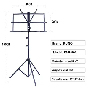 <span class=keywords><strong>Kuno</strong></span>/Jiuyue Iron Bassoon Music Stand-Soporte de libro de instrumentos portátil plegable grande - Product Image 6