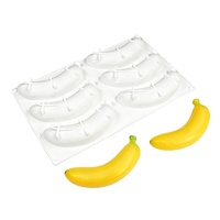 Molde de Silicona 3D AK de 16 Cavidades con Forma de Fruta para Helados, Molde de Silicona de Plátano para Chocolate, Herramienta para Decorar Pasteles y Mousses MC820