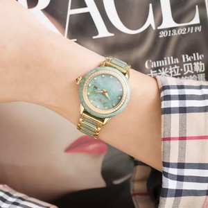 Montres automatiques mécaniques pour couple en jadéite naturelle avec lunette diamantée et affichage de la date – Montre-bracelet de luxe élégante pour le dropshipping - Product Image 5
