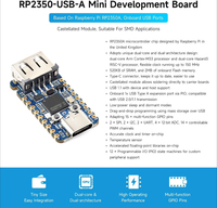 Placa de Desarrollo Mini USB Raspberry Pi RP2350A Basada en el Microcontrolador Raspberry Pi RP2350A de Doble Núcleo y Doble Arquitectura