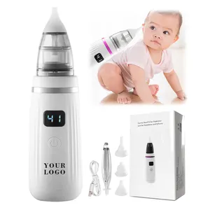 自动清洁婴儿鼻子充电电动婴儿鼻子吸盘鼻吸器，带3个硅胶吸头，镊子