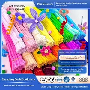 Kit de Matériaux DIY pour Bouquet de Fleurs en Fil Torsadé Fait Main pour Enfants, Bandes de Laine Épaissies, Couleurs Macaron - Product Image 3