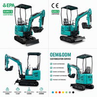 Mini-excavatrice hydraulique multifonction de 1,2 tonne, chenilles en caoutchouc, bras oscillant robuste, accessoires en option pour le creusement de fossés et de tranchées