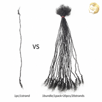Extensiones de Cabello Humano 100% Naturales, Color Negro, Se Pueden Decolorar y Teñir, Micro Locs de 0.1cm, Sister Locs para Mujeres Negras