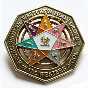 Western Moon Eight-Pointed <b>Star</b> Cross <b>Design</b> Hard Enamel for with Other Plating Customizable Metal Badge for Christmas - Product Image 1