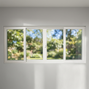Ventana Corredera Doble de PVC HOFFEN PRO con Mosquitera de Fibra de Vidrio Blanca 240x110 para Uso Exterior y en Sótanos - Product Image 2