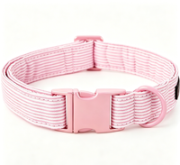 Collier en nylon rayé réglable et personnalisable pour chiens et chats de taille moyenne à grande, accessoire pour animaux de compagnie à haute élasticité
