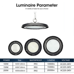 KCD Industrial a prueba de explosiones almacén dosel luces altos lúmenes CE RoHS <span class=keywords><strong>UFO</strong></span> <span class=keywords><strong>100W</strong></span> 150W 200W 250W 320W SMD LED Alta Luz de la Bahía - Product Image 5