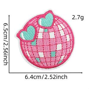 Parche Bordado Termoadhesivo con Diseño <span class=keywords><strong>de</strong></span> Corazón y Estrella, para Maquillaje, Belleza, Princesa, Niña, Color Rosa y Azul, Ideal para Manualidades - Product Image 6