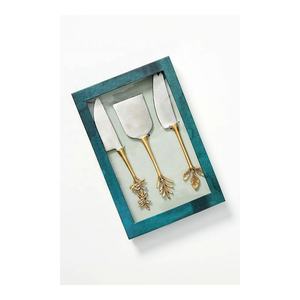 Ensemble de cônes en acier inoxydable forgé à la main, couverts, boîte de fête, service de fromage à poignée rustique, 10 pièces - Product Image 6