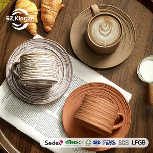 Tasses à café personnalisées Kingze, cadeau de Noël, 250 ml, ensemble de tasses à café en céramique rétro - Product Image 1