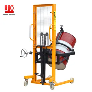 Chinese Forklift Manual Oil Drum Stacker Truck Lifting Tools Hydraulic Hand Forklift Oil Drum Lifter Stacker Trolley