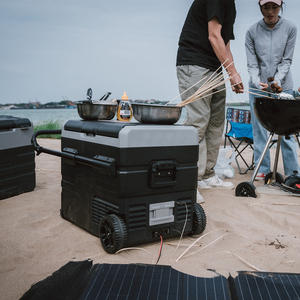 TWW45 45L 휴대용 냉장고 냉동고 바퀴 손잡이 차량용 냉장고 쿨박스 탈착식 배터리 및 태양광 충전 잭 DC 12/24V - Product Image 4