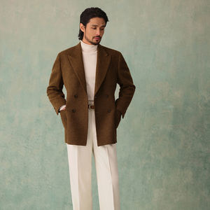 <span class=keywords><strong>Costume</strong></span> Homme Laine Épaisse Années 1930 430g 100% Laine Rétro Vintage Veste <span class=keywords><strong>Costume</strong></span> Quatre Boutons Automne/Hiver Double Boutonnage Revers Pointe - Product Image 3