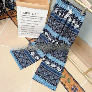 Loveda, venta al por mayor, <span class=keywords><strong>pantalones</strong></span> <span class=keywords><strong>de</strong></span> pierna <span class=keywords><strong>ancha</strong></span> <span class=keywords><strong>de</strong></span> cintura alta elásticos informales, <span class=keywords><strong>pantalones</strong></span> <span class=keywords><strong>de</strong></span> playa <span class=keywords><strong>de</strong></span> vacaciones con estampado <span class=keywords><strong>de</strong></span> elefante, <span class=keywords><strong>pantalones</strong></span> Palazzo para mujer - Product Image 1