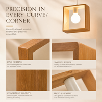 Lampe suspendue carrée en bois, cadre cube, pour bistrot, salon de coiffure, librairie, dortoir, galerie, vente en gros