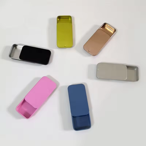 OEM/ODM メタル製スライド蓋付き缶 – ガム用特注パッケージ 長方形 小型キャンディ・ミント用スライド式缶 - Product Image 5